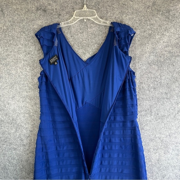 ADRIANNA PAPELL WOMAN Shutter Pleat Jersey Dress Electric Blue Size 16W - Picture 11 of 11